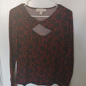 Michael Kors Red and Black Blouse